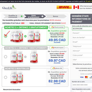 GlucoLife+ Blood Sugar Support French [CA] (Banner,Native,Social,Search,SEO,PPC,Push,Brand Bidding,Shopping) - CPA