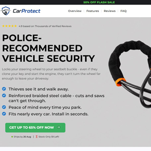 CarProtect Steering Wheel Lock [AU] (Social,Banner,Native,Push,SEO,Search,Brand Bidding) - CPA