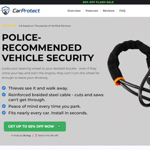 CarProtect Steering Wheel Lock [US] (Social,Banner,Native,Push,SEO,Search,Brand Bidding) - CPA