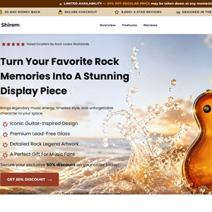 Shirem Rock Legend Guitar Decanter [INTL] (Social,Banner,Native,Push,SEO,Search,Brand Bidding) - CPA