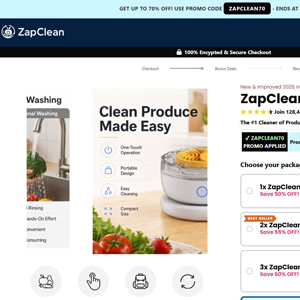 ZapClean Produce Cleaner - DTC [US,UK,AU] (Social,Banner,Native,Push,SEO,Search,Brand Bidding) - CPA