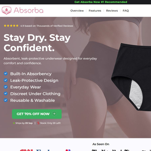 Absorba Leak Protective Underwear [US] (Social,Banner,Native,Push,SEO,Search,Brand Bidding) - CPA