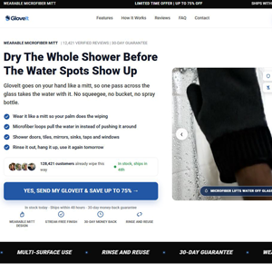 GloveIt MicroFiber Cloth - Product Page [US,UK,DE,AT] (Social,Banner,Native,Push,SEO,Search,Brand Bidding) - CPA
