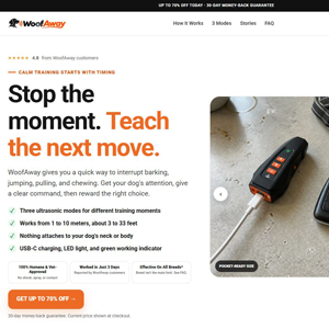 WoofAway Handheld Ultrasonic Training Aid [US] (Social,Banner,Native,Push,SEO,Search,Brand Bidding) - CPA