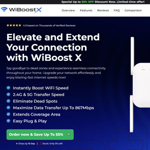 Wiboost X WiFi Extender - Product Page [US,UK,DE,AT,AU] (Social,Banner,Native,Push,SEO,Search,Brand Bidding) - CPA