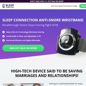 Sleep Conn Anti Snore Wristbrand [US] (Social,Banner,Native,Push,SEO,Search,Brand Bidding) - CPA 