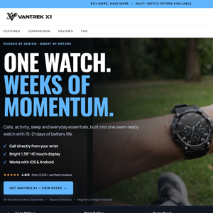 Vantrek X1 Smartwatch - Product Page [US,UK,DE,AT,AU] (Social,Banner,Native,Push,SEO,Search,Brand Bidding) - CPA