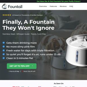 FounTail Fresh Water Dog Bowl [US] (Social,Banner,Native,Push,SEO,Search,Brand Bidding) - CPA 