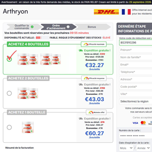 Arthryon Heat Relief Cream Low CTC [FR] (Banner,Native,Social,Search,SEO,PPC,Push,Brand Bidding,Shopping) - CPA
