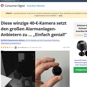 Guardian Monitor Mini Security Camera - Advertorial [DE,AT,FR] (Social,Banner,Native,Push,SEO,Search,Brand Bidding) - CPA
