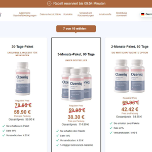 Ozeniq Weight Loss Support - DTC [Multi-GEO] (Social,Banner,Native,Push,SEO,Search) - CPA {No BrandBidding}