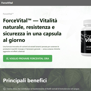 ForceVital ME - DTC [IT] (Social,Banner,Native,Push,SEO,Search,Brand Bidding) - CPA 