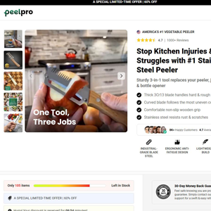 PeelPro Vegetable Peeler - DTC [INTL] (Social,Banner,Native,Push,SEO,Search,Brand Bidding) - CPA