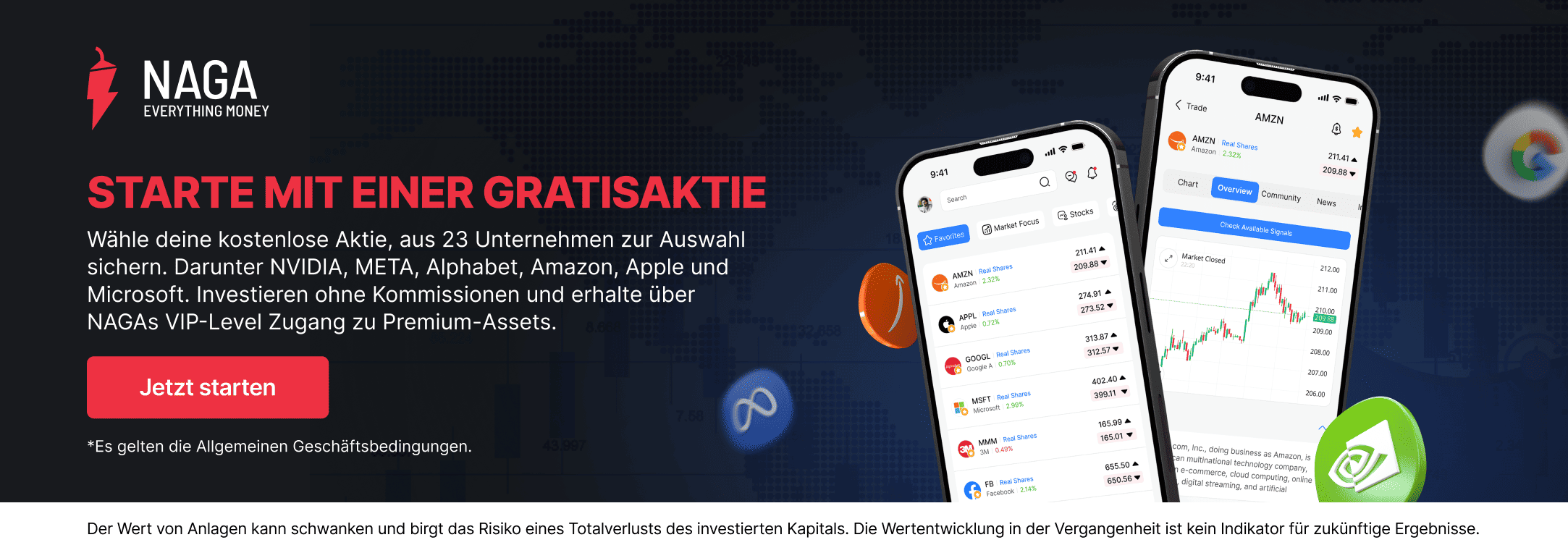 NAGA - Beliebte Aktien traden