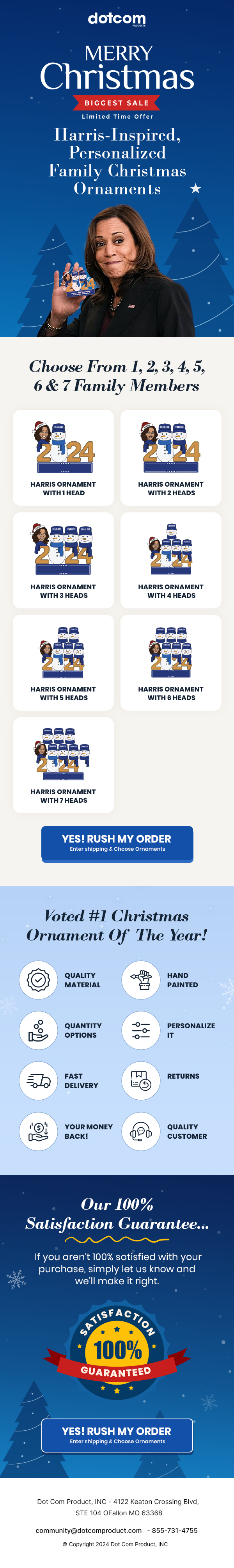 Trump & Kamala Christmas Ornaments - 2024 Showdown - Sale