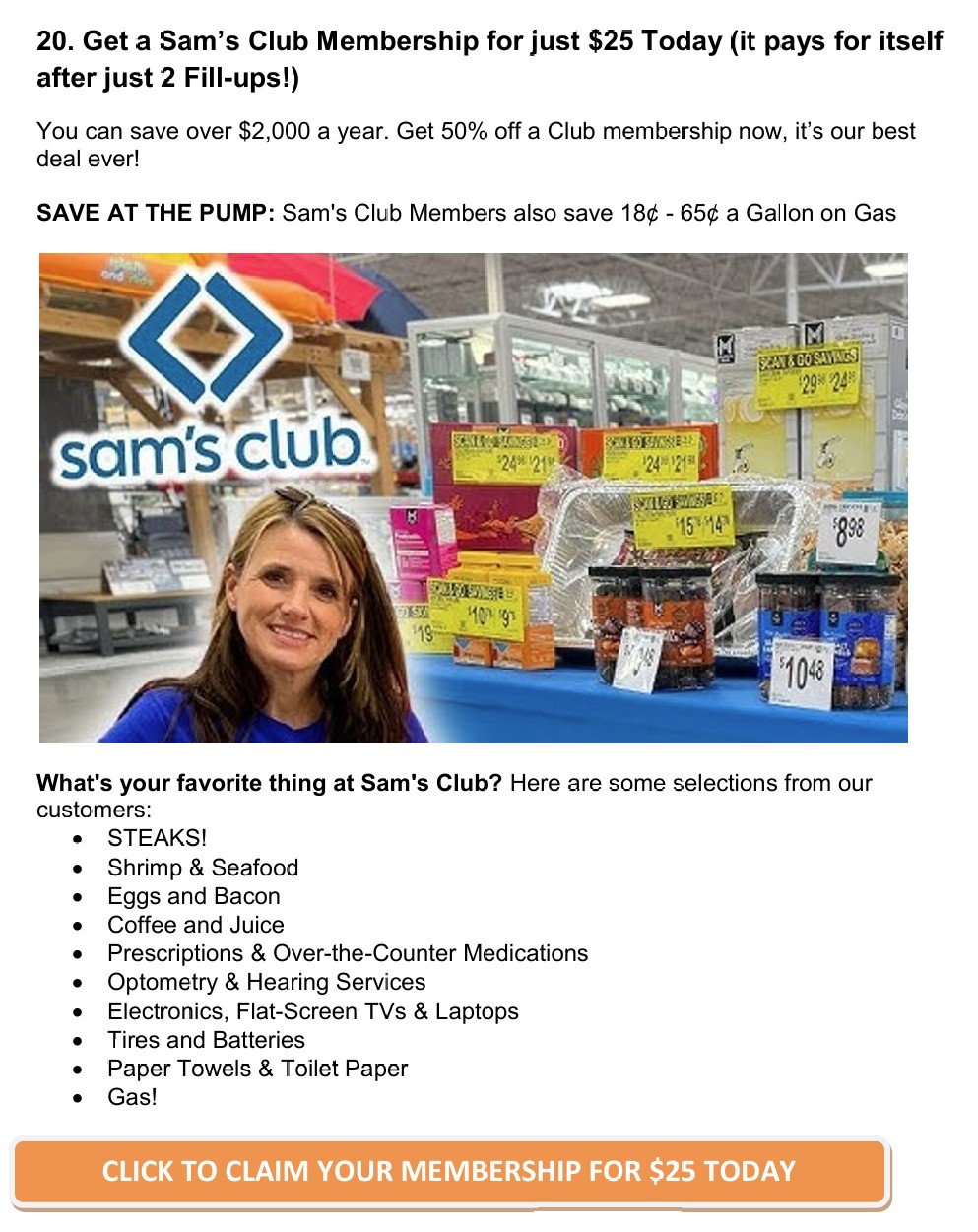 Sam's Club $25 Membership Special